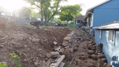 [Hearth.com] Boulder Retaining Wall Project