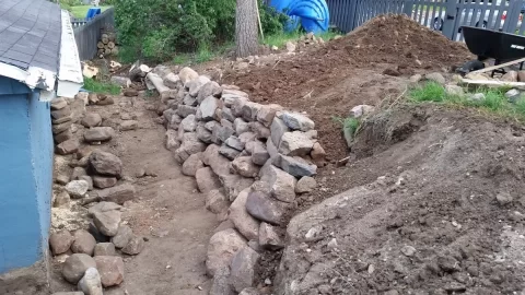 [Hearth.com] Boulder Retaining Wall Project