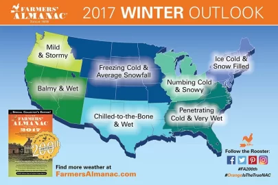 [Hearth.com] A even warmer and less snowy winter ahead according to the new issue of The Old Farmers Almanac!