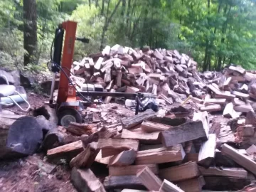 [Hearth.com] This is part of the 100 plus tons of oak I got and split.