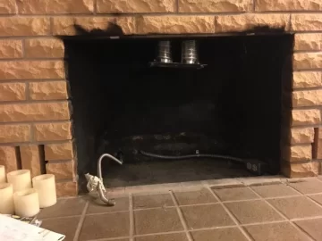 [Hearth.com] converting original wood burning fireplace from gas back to wood chimney looks spotless with burning