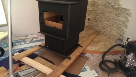 [Hearth.com] 630# stove ... one man installation in pics