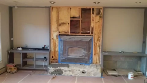 [Hearth.com] insulation behind the fireplace facing?