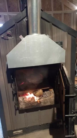 [Hearth.com] Outdoor boiler smoke hood inline fan