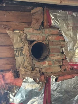 [Hearth.com] Masonry (clay) thimble install to wood stove question: