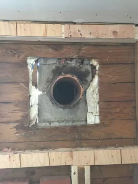 [Hearth.com] Masonry (clay) thimble install to wood stove question: