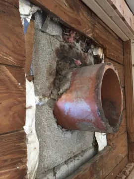 [Hearth.com] Masonry (clay) thimble install to wood stove question: