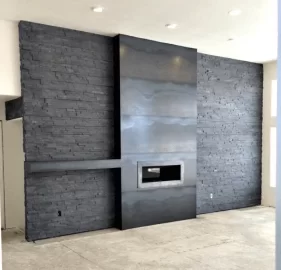 [Hearth.com] How to apply sheet metal on wall surrounding fireplace???