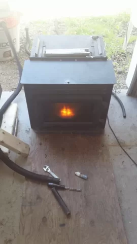 [Hearth.com] Pellet Insert Into a Electric Fireplace Mantle