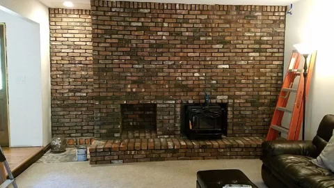 [Hearth.com] Whitewashed brick makeover