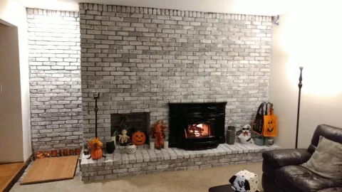 [Hearth.com] Whitewashed brick makeover