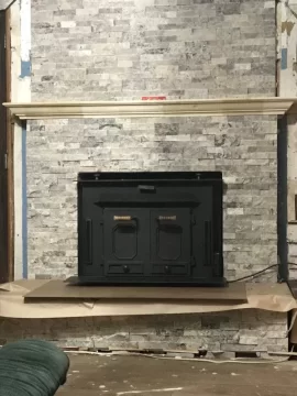 [Hearth.com] Installing Stone Veneer on Wall with Fireplace