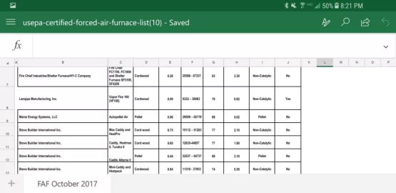 [Hearth.com] Updated EPA Certified Forced Air Furnace List October 2017