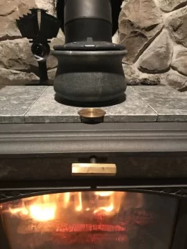 [Hearth.com] Soapstone steamer on soapstone stove