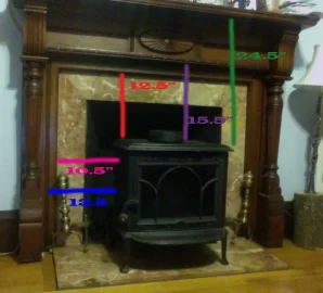 [Hearth.com] Will I make these clearances? And material and size for custom mantel heat shield