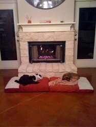 2 sided gas fireplace and gas odor