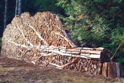 [Hearth.com] Wood pile art