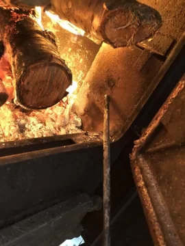 [Hearth.com] Missing pieces and leaving this wood stove burning at work.