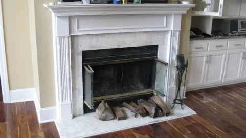 [Hearth.com] Any way to use a free standing stove in this situation?