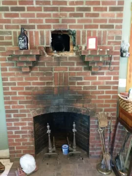 [Hearth.com] Large hole in chimney over fireplace