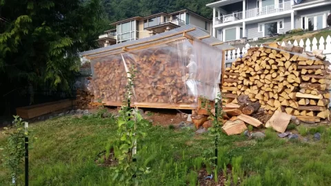 [Hearth.com] Solar kilnified wood shed is up and running