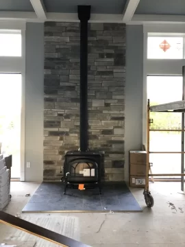 [Hearth.com] Ceiling chimney support box trim