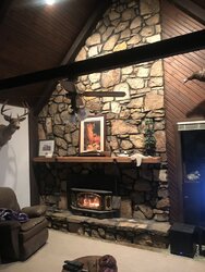 Traditional Fireplace in Basement