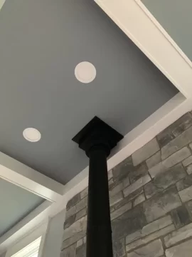 [Hearth.com] Ceiling chimney support box trim