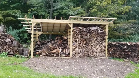 [Hearth.com] Wood storage shed