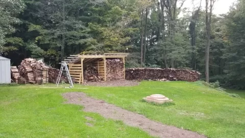 [Hearth.com] Wood storage shed