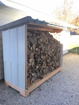 [Hearth.com] Wood storage from scrap materials...