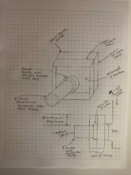 [Hearth.com] Chimney section too short for wall... how about this idea?