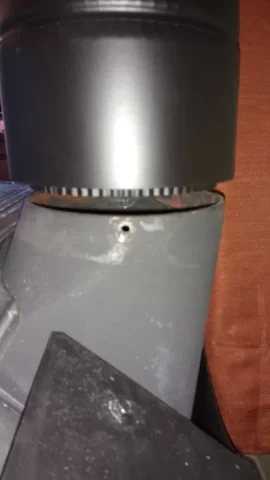 [Hearth.com] Airgap where woodstove collar meets the chimney stove adapter