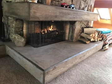 [Hearth.com] Large open sided concrete fireplace help