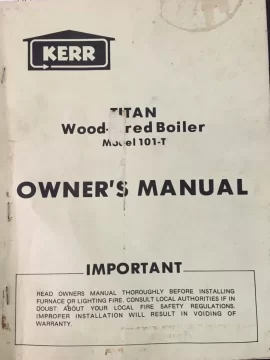 [Hearth.com] Kerr Titan 101 Wood Boiler Manual?