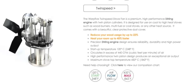 [Hearth.com] Stirling engine powered fan!