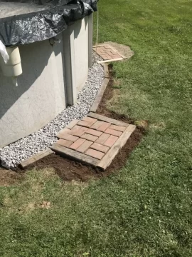 [Hearth.com] Fixing the ground around the above ground pool for the ladder and filter