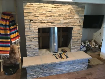 [Hearth.com] Large open sided concrete fireplace help