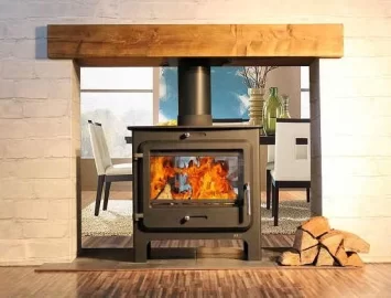 [Hearth.com] See-Through Wood Fireplace