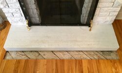 Raised hearth edges and moulding