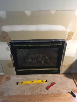 [Hearth.com] Stone Veneer Surround on Propane Fireplace