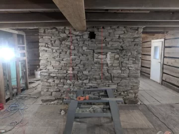 [Hearth.com] Passing through stone chimney