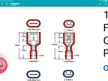 [Hearth.com] Size of spade connectors for the englander 25pvdc