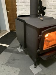 Slightly grey color to stove