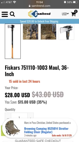 [Hearth.com] Just bought a Fiskars ISO 8# maul for $28