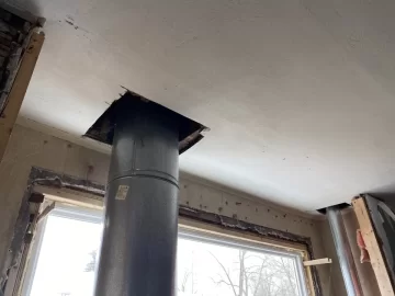 [Hearth.com] 'Drywalling' around a reg 2" air-gap Insulated Flue Pipe