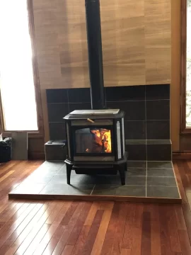 [Hearth.com] Big stove for exposed stovepipe vs existing chimney