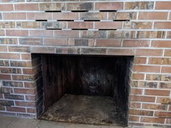 Masonry fireplace after earthquake