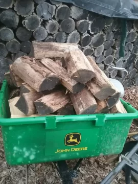 [Hearth.com] Eight year old black locust being split.