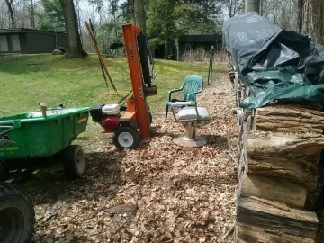 [Hearth.com] Eight year old black locust being split.